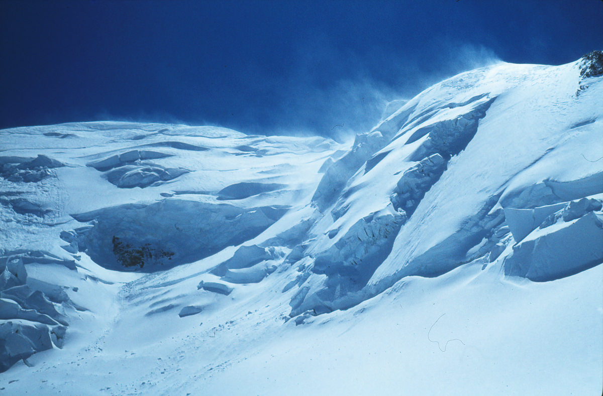 under the summit of Mont Blanc